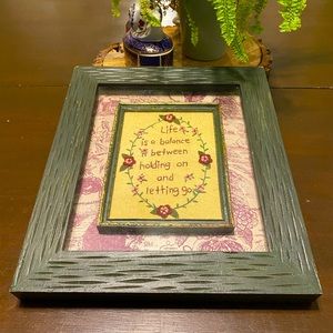🔥 3 FOR $20 SALE! Life is a balance embroidery shadow box wall art Farmhouse